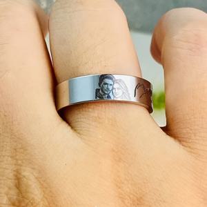 TEMU 맞춤 각인 스테인리스 스틸 반지 - 생일, 기념일, 결혼식 선물로 완벽한 튼튼하고 스타일리시한 선물