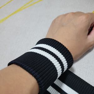 TEMU 탄성 골지 원단 2*2, 블랙 신축성 니트 소재, 허리 밴드, 칼라, 커프스, 헴, 재킷, 바지 앞면, 코트, 스웨트셔츠 및 확장형 의류 원단에 적합, 16Cm*100Cm/개