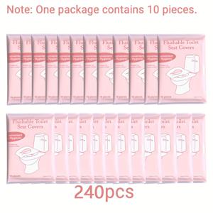 TEMU 120/240개 일회용 변기 커버 - 휴대용 변기 시트 패드, 여행 및 호텔용, 개별 포장으로 간편하게 휴대 가능, 대부분의 변기 모양에 적합. 범용 휴대용 위생, 공공 화장실, 비행기 및 캠핑에 이상적