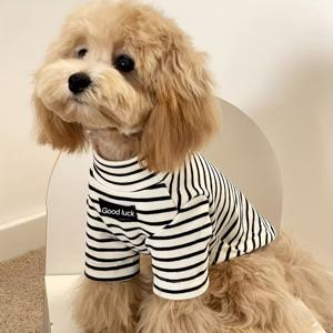 TEMU 1개 애완견 의류, 베이스 레이어 셔츠, 가을 겨울용 보온복, 말티즈, 비숑프리제, 요크셔 테리어, 테디, 슈나우저, 포메라니안 등 다양한 견종에 적합, , 블랙 앤 화이트