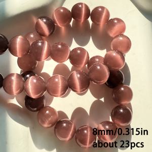 TEMU 비즈 & 비즈 세트 - 약 31/23/18개 6/8/10mm 보라-빨간 고양이눈 라운드 비즈, 정교한 구멍 뚫린 루즈 비즈, 고품질 럭셔리 비즈 DIY 목걸이, 팔찌 만들기, 공예 재료 & 액세서리