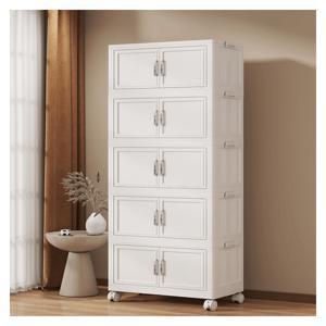 TEMU Paradoma 수납장 간편조립 다용도수납장 대용량 접이식 리빙박스 이동식 가정용 주방수납장 거실수납장 의류 수납 양문형 다양한 사이즈 다층형 수납정리함