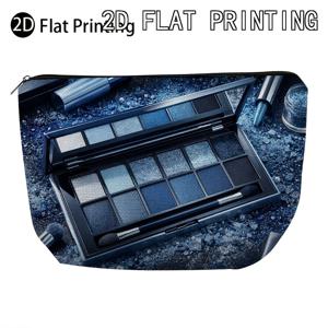 TEMU 쿨한 블루 아이섀도우 팔레트 디자인의 메이크업 가방. 휴대용으로 다용도이며, 재사용 가능하며 여성용 세면용품에 적합합니다. 여행용 지퍼가 있어 여성 선물로 완벽합니다.