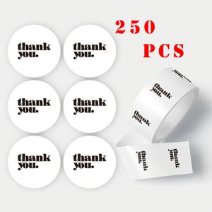 TEMU 250개 미니멀 스타일 'Thank You' 봉인 스티커 - 블랙 앤 화이트, 선물 및 일상적인 사무실 사용에 적합