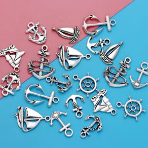 TEMU 20개 혼합 앤티크 실버 도금 앵커 러더 보트 펜던트 DIY 팔찌 소품 주얼리 만들기 액세서리