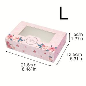 TEMU 그녀/그를 위한 선물용 핑크 로즈 창문형 종이 선물 상자 5개 세트, 스티커 포함 - 생일, 결혼식, 사탕 포장, 크리스마스, 할로윈에 적합