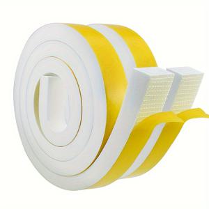 TEMU 2롤 자가 점착 폼 테이프, 폼 웨더스트립 씰, 문과 창문용 자가 점착 폼, 방수, 충격 방지, 방음, 실링 테이프, 방풍, 내열, 방진, 문과 창문 틈새 밀봉, 창문 밀봉 (폭 25mm)