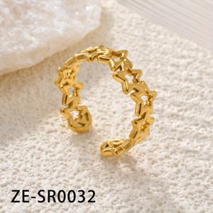 TEMU 빈티지 스테인리스 스틸 할로우 별 모양 반지, 휴일 선물로 이상적이며, 데일리룩을 위한 스타일리시한 액세서리