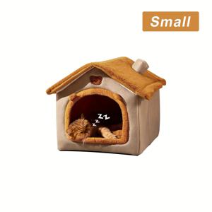 TEMU 애완견과 고양이를 위한 혁신적인 소형 하우스 디자인. 사계절 내내 따뜻함과 편안함을 제공합니다. 이 탈부착 및 세척 가능한 애완 동물 하우스는 귀여운 모양을 특징으로 하며, 부드럽고 포근하며 완전히 밀폐된 환경을 제공하여 안전을 보장합니다.