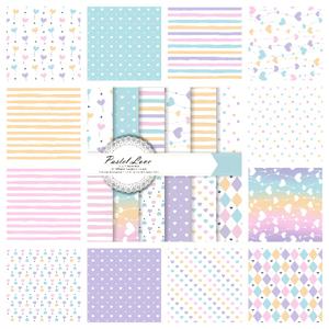 TEMU 12개 파스텔 하트 & 마카롱 색상 종이 세트 - 6X6인치, 하트, , 물방울 무늬 포함 | 스크랩북, 공예, 선물 포장에 적합 | 앨범 및 수제 프로젝트용 고품질 카드스톡