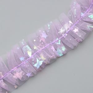 TEMU 2미터 러플 메시 레이스 트림, 폭 3.5cm, 레이저 컷 별이 있는 세련된 플리츠 튤 리본 | 프로젝트, 가방 및 모자 장식, 재봉 용품 및 장식에 이상적