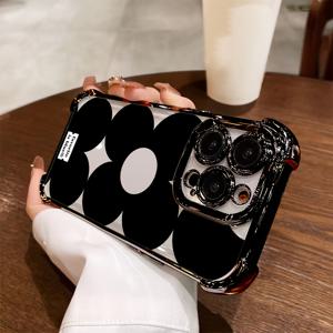 TEMU 휴대폰 케이스 - INS 플로럴 폰 케이스, 아이폰 16, 15, 14, 13, 12, 11 Pro Max, X, XR, XS Max, 8, 7 Plus 호환, 충격 방지 투명 소프트 백 커버