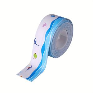 TEMU PVC 재질의 125.98인치 자체 접착식 실링 테이프 롤. 세척 용이, 얼룩 방지, 내구성이 뛰어나며 가정 장식, 욕실, 싱크대, 욕조, 주방 및 호텔에 적합합니다. 벚꽃과 같은 다양한 매력적인 디자인을 특징으로 합니다.