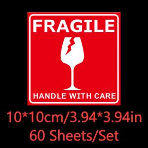 TEMU 60매 파손 경고 스티커 10X10Cm/3.94X3.94In, 파손 위험이 있는 물품을 위한 '조심히 다루세요' 라벨, 패키지, 유리, 전자 제품 및 가정 이사, 소매 및 포장 공예 프로젝트, 제조 및 창고에 적합