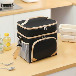 TEMU 대형 보온 도시락 가방 - 이중벽 열차단 옥스포드 원단 도시락 홀더, 음식 비접촉 피크닉 & 사무실용, 여행용 넉넉한 휴대용 쿨러백, 손세탁 가능 (손세탁 가능, 음식 비접촉)