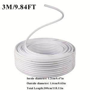 TEMU 1롤 유연한 플로럴 스템 튜브 - 구부리기 & 길이 조절 가능한 인공 꽃, 풍선 아치용 강력 PE 파이프, DIY 공예 - 매듭 방지, 사계절 실내/외 장식 - 미국/유럽 커넥터 호환 (화이트, 그린, 골든) - 홈, 웨딩, 파티 데코레이션에 이상적