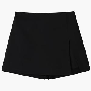 TEMU 블랙 하이웨이스트 스플릿 슈트 스커트 여성 가을/겨울 패션 다용도 힙 랩 스커트 노출 방지 A라인 여성 바지 스커트