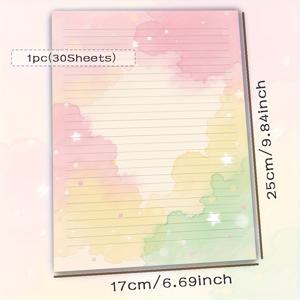 TEMU 1개 30매, 스몰 B5 - 여름밤 , 레드 그린, 선물, 여가, 잡지 저널, 기도 노트북용, 구름, 메모 패드, 저널링용, 학생용, 메시지용, 노트패드, 사무용, 플래너 스티커 메모, 비접착식, 저널, 단면 인쇄 떼어쓰는 시트, 17*25cm/6.69*9.84인치