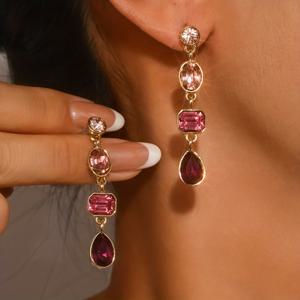 TEMU 유럽 및 미국 스타일의 패셔너블한 라이트 럭셔리 다용도 긴 메탈 귀걸이, 선물, 파티, 휴가용으로 완벽