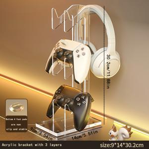 TEMU 아크릴 게임 컨트롤러 스탠드 - 게임 컨트롤러 및 액세서리용 데스크탑 디스플레이 홀더, 휴대용 클램프 디자인으로 사무실 책상 정리