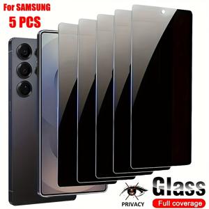 TEMU 삼성 갤럭시 S25 FE S24fe S23 Fe S21 FE S20 Fe 및 A07 A17 A06 A13 A14 A15 A16 A23 A24 A25 A26 A33 A34 A35 A36 A52s A53 A54 A55 A56 M35 호환 9H 풀커버 프라이버시 보호 강화유리 보호필름 5개 세트
