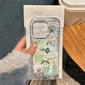 TEMU 아이폰 17, 16e, 16, 15, 14, 13, 12, 11 프로 맥스, 미니, 에어, XR, XS, X, 7, 8 플러스용 한국식 귀여운 폰케이스 - 투명 TPU 소프트 백커버, 귀여운 폰케이스, 귀여운 한국식 폰케이스, 일상용 커버, UV 프린트 디자인, 애니메이션 팬을 위한 폰케이스