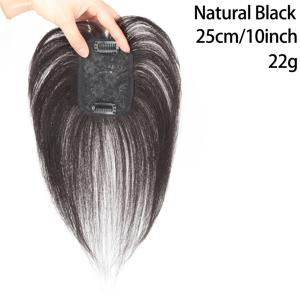 TEMU 여성용 가발 토퍼, 생인모, 볼륨감 있게, 풍성하게, 흰머리 커버, 헤어 리플레이스먼트 피스