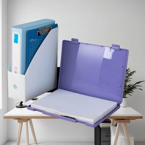 TEMU A4 폴더 투명 파일 박스 클립 포함, 두꺼운 플라스틱 문서 정리함, 보관 가방, 파일 폴더, 사무용 보관함, 수직 회계 영수증 문서 정리함, 라벨 박스