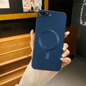 TEMU 아이폰 7 플러스/8 플러스용 아크릴 맥세이프 호환 케이스 - 소프트 터치 보호 커버, 무선 충전을 위한 강력한 자석 내장