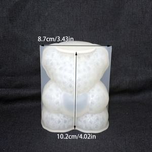 TEMU 대형 3D 곰돌이 실리콘 몰드 (양초용), 장미 디자인으로 사랑을 안아주며, 석고, 레진, 비누 제작에 이상적, 집에서 선물하기에 완벽