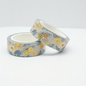 TEMU 1롤 골든 호일 플로랄 리프 마스킹 테이프 - 사무용품, 스크랩북, 선물 포장 및 DIY 공예를 위한 금색 패턴의 장식 접착 테이프, 15mm x 10m | 장식용 테이프 | 복잡한 디자인