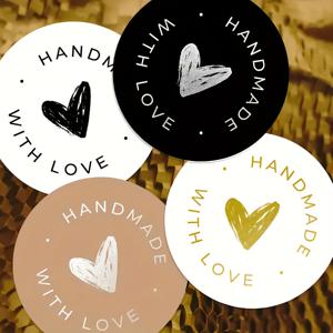 TEMU 수제 스티커 100장, 사랑이 가득한 핸드메이드의 매력을 담아. 선물 포장, 봉투 봉인, 웨딩, 플라워 아트, 주얼리 패키징에 적합 - 종이 소재