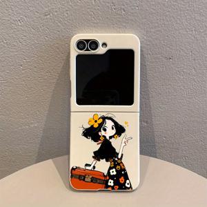 TEMU 휴대폰 케이스: 5077 밝은 백미색 패턴 TPU 접이식 풀커버 낙하 방지 휴대폰 케이스, 삼성 갤럭시 Z 플립 6용, 삼성 갤럭시 Z 플립 5용, 삼성 갤럭시 Z 플립 4용, 삼성 갤럭시 Z 플립 3 5G용, 삼성 갤럭시에 적합한 TPU 휴대폰 케이스, 풀커버 낙하 방지, 슬림하고 가벼운, 견고한 케이스, 스크래치 방지