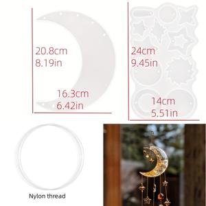 TEMU 레진 몰드, 풍경 펜던트용 실리콘 몰드 세트, 창의적인 유럽 스타일 달, 별, 태양 모양 레진 캐스팅용 몰드, 공예 석고 레진 몰드, 홈고드 제작용 실리콘 몰드