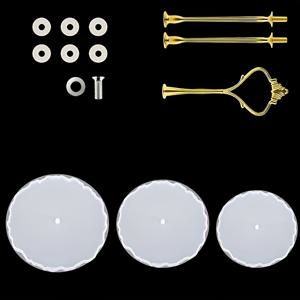 TEMU 14피스 혼합 세트, 3단 실리콘 몰드 및 스탠드 키트 - 에폭시 레진 몰드용, 홈 데코 & 가든 장식 DIY 트레이, 레진 캐스팅 몰드