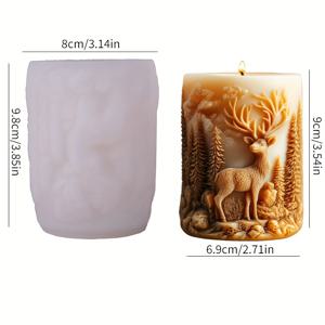 TEMU 레인디어 양초가 있는 숲의 눈꽃 장면 3D 실리콘 몰드. 섬세한 디테일로 쉽게 몰드에서 분리할 수 있습니다. 석고 장식품, 양초 및 레진 공예에 적합하여 겨울과 크리스마스 분위기를 완벽하게 장식합니다.