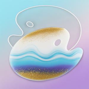 TEMU 실리콘 레진 몰드 페인팅 보드, 에폭시 레진 코팅 트레이 몰드, 레진 캐스팅 아트 페인트 팔레트 몰드용, 팔레트는 잡기와 색상 혼합이 용이하며, 페인팅 용품, 홈