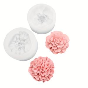 TEMU 카네이션 꽃을 위한 실리콘 몰드 2개 - 양초 제작용으로 디자인됨 - 복잡한 질감, 재사용 가능하며 청소가 용이하여 홈 데코, 발렌타인데이, 어버이날, 크리스마스 선물, 실리콘 양초 몰드, 선물 공예에 적합