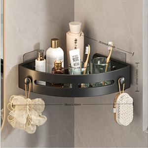 TEMU 1개 욕실 코너 선반, 드릴 불필요, 삼각형 디자인, 튼튼한 플라스틱 소재, 욕실 용품 6병을 깔끔하게 보관, 욕실 수납 및 정리, 샤워 랙, 샤워 수납 및 보관, 욕실 추가