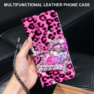 TEMU 휴대폰 케이스 - 프린트 지갑형 휴대폰 케이스 - 마그네틱 플립 커버, 카드 슬롯 스탠드, 충격 방지 보호 케이스 (아이폰 7~17 호환, 프로 및 맥스 버전 포함), 스트랩 포함