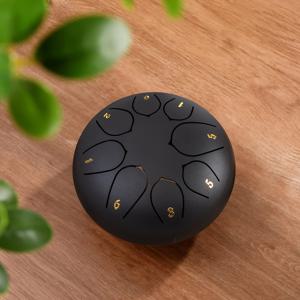 TEMU 스틸 텅 드럼, 6인치 8노트 스틸 핸드 드럼 (가방, 악보집, 드럼스틱, 말렛 홀더, 핑거 패들 포함), 캠핑, 명상 또는 요가용