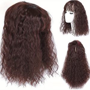 TEMU 새로운 유럽 & 미국 패션 탑 헤어 패치 - 인조 옥 퍼머 가발 조각, 곱슬 볼륨 앞머리 커버링 헤어 익스텐션 블록