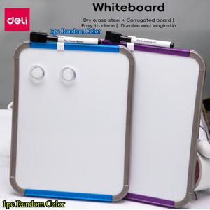 TEMU DELI 마그네틱 드라이 지우개판, 8.5 x 11인치 소형 화이트보드, 마커 1개 & 자석 2개 포함, 가정, 사무실, 학교용 블루 프레임