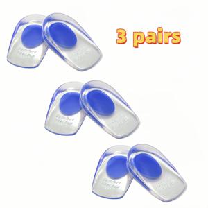 TEMU 3쌍 자가 접착 젤 높이 보조 깔창 - 충격 흡수 힐 패드, 미끄럼 방지 및 내마모성 디자인, 스포츠 및 일상용 부드러운 젤 소재, 다양한 색상 (블루/레드/화이트) - 하이힐, 발 편안함 및 자세 지원, 힐 보호, 하이힐 액세서리, 미끄럼 방지 디자인