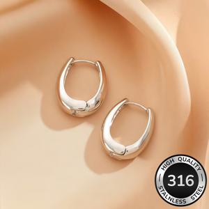 TEMU 이 하이포알레르겐 스테인리스 스틸 타원형 후프 귀걸이는 퇴색 방지 기능이 있으며 편안하고 다용도이며 우아하고 간편합니다. 고품질이며 스타일리시하여 일상적인 사용 또는 특별한 날에 적합합니다. 여성에게 이상적인 선물입니다.