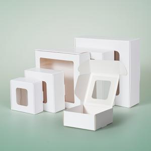 TEMU 20개 접이식 소형 투명 창 종이 상자 - 초콜릿, 캔들, 크리스마스 선물 포장, 웨딩 파티 핸드메이드 비누 선물용