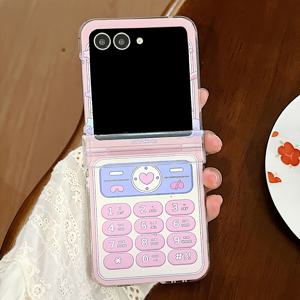 TEMU 폰 케이스: 크리에이티브 Y2K 라이트 레드 전화기 패턴 갤럭시 Z 플립7 Z 플립 6 Z 플립5 4 Z플립 3 5G 힌지 보호 하드 커버