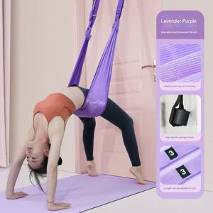 TEMU 보라색 폴리에스터 요가 피트니스 밴드, 범용 허리, 등, 다리 스트레칭 스트랩, 삼합일 지면 스트레칭 모델, 다목적 홈짐 트레이닝 밴드, 스플릿 스쿼트 및 핸드스탠드 진행 보조, 백벤드 및 핸드스탠드, 댄스, 발레, 체조 스트레칭 운동 트레이너