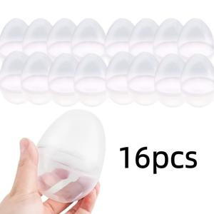 TEMU 그녀/남자를 위한 선물 - 부활절 달걀 16개입 - 투명 부활절 달걀 대량, 부활절 사냥용 투명 충전식 플라스틱 부활절 달걀, 휴일 파티 장식 및 파티 답례품 선물 상자