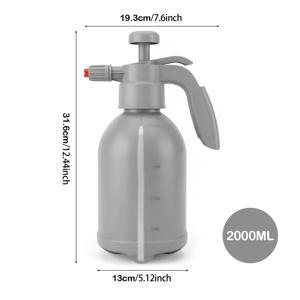TEMU HDPE 소재 고압 스프레이 병 폼 분무기, 산 및 알칼리에 강함. 자동차, 욕실, 주방, 유리 및 기타 표면 청소용. 정원 물주기에도 이상적, 2L 대용량